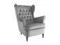 Fotel HARRY VELVET szary tapicerowany pikowany | MIRAT. w stylu GLAMOUR, VINTAGE kolekcja