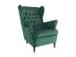 Fotel HARRY VELVET zielony welurowy do sypialni | MIRAT. w stylu GLAMOUR, VINTAGE kolekcja