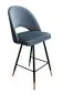 Hoker ISKAR BL VELVET GOLD ciemno szary z oparciem | MIRAT. styl GLAMOUR