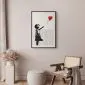 Plakat Pocięty Banksy 21x30 cm z ramą czarną z marginesem | MIRAT.