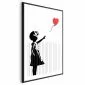 Plakat Pocięty Banksy 21x30 cm z ramą czarną z marginesem | MIRAT.