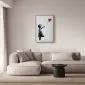 Plakat Dziewczynka z balonem 60x90 cm z ramą złotą z marginesem | MIRAT.