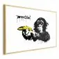 Plakat Banksy: Małpa 90x60 cm z ramą złotą z marginesem | MIRAT.