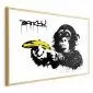Plakat Banksy: Małpa 90x60 cm z ramą złotą bez marginesu | MIRAT.