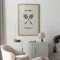 Plakat Rakiety do badmintona 40x60 cm z ramą złotą bez marginesu | MIRAT.