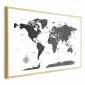 Plakat Monochromatyczna mapa 60x40 cm z ramą złotą z marginesem | MIRAT.