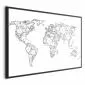 Plakat Geometryczna mapa 90x60 cm z ramą czarną bez marginesu | MIRAT.