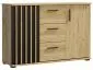 Komoda KALI 120 czarny/dąb craft z szufladami I sklep meblowy MIRAT. styl LOFT, RYFLOWANY