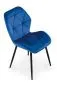 Krzesło tapicerowane K453 VELVET granatowe z przeszyciami do salonu | MIRAT. styl GLAMOUR, LOFT