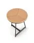 Stolik kawowy KARIDA S 45x45 dąb/czarny na metalowych nogach w stylu loft | MIRAT. styl LOFT