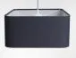 Lampa wisząca KWADRO LEN 004-40w25 granatowa/szara lniana I sklep meblowy MIRAT.