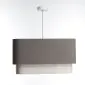 Polskiej produkcji lampa wisząca KWADRO DUO 003 51x47cm brązowa/kremowa I sklep meblowy MIRAT.