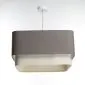 Polskiej produkcji lampa wisząca KWADRO DUO 003 51x47cm brązowa/kremowa I sklep meblowy MIRAT.