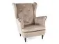 Fotel LADY VELVET ciemnobeżowy pikowany | MIRAT. styl GLAMOUR