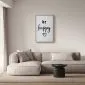 Plakat Be happy 40x60 cm z ramą złotą bez marginesu | MIRAT.