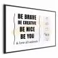 Plakat Bądź sobą 42x29,7 cm z ramą czarną z marginesem | MIRAT.