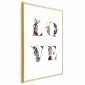 Plakat Miłość w kwiatach 21x30 cm z ramą złotą bez marginesu | MIRAT.