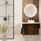 Ścienne lustro okrągłe MORENA WHITE MARBLE 100cm biały marmur I sklep meblowy MIRAT.