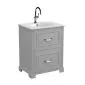 Umywalka meblowa ceramiczna MEG 60 cm biała w stylu retro | MIRAT