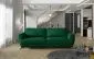 Sofa rozkładana z funkcją spania MEGIS VELVET zielona z pojemnikiem na pościel | MIRAT.