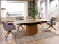 Stół ceramiczny Monaco 160-200 cm travertine beż dąb | MIRAT styl GLAMOUR