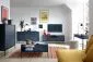 Komoda ALANI 2D2S granatowa z szufladami i półkami 104 cm | MIRAT. w stylu LOFT kolekcja ALANI