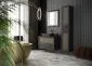 Lustro łazienkowe CHIC 80x80 cm w czarnej ramie ze złotym detalem | MIRAT kolekcja CHIC