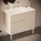 Umywalka wpuszczana ceramiczna ALTON 93 cm biała z blatem odkładczym | MIRAT