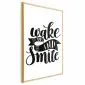 Plakat Wake up and smile 29,7x42 cm z ramą złotą bez marginesu | MIRAT.