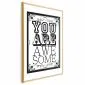 Plakat You are awesome 21x30 cm z ramą złotą bez marginesu | MIRAT.