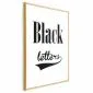 Plakat Black letters 40x60 cm z ramą złotą z marginesem | MIRAT.