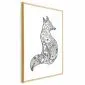 Plakat Lis w kwiaty 21x30 cm z ramą złotą z marginesem | MIRAT.