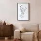 Plakat Geometryczny jeleń 29,7x42 cm z ramą czarną z marginesem | MIRAT.