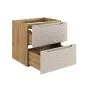 Szafka pod umywalkę OCEAN BEIGE 82-60-2S 60cm dąb olejowany/beżowa z frontami 3D I sklep meblowy MIRAT. styl GLAMOUR