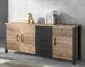 Komoda OLIN 3D3S appenzeller/czarna I sklep meblowy MIRAT. styl LOFT kolekcja OLIN