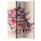 Parawan akustyczny Orient 135x172 cm 3-częściowy beżowy | MIRAT.