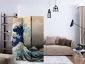 Parawan dwustronny Orient 135x172 cm 3-częściowy biały | MIRAT.