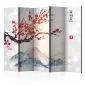 Parawan dwustronny Orient 225x172 cm 5-częściowy biały | MIRAT.