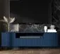 Szafka RTV TAL 2D1K 2 150cm wisząca granatowa mat do salonu I sklep meblowy MIRAT. styl GLAMOUR, LOFT, RYFLOWANY
