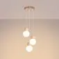 Lampa wisząca PEKKA 3P biała/naturalne drewno kule | sklep MIRAT kolekcja pekka
