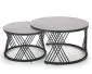 Zestaw 2 ław FLAMINGO szary marmur/czarny do salonu w stylu loft | MIRAT. styl GLAMOUR, LOFT