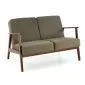 Sofa MILANO 2S oliwkowa/orzech dwuosobowa drewniany stelaż I sklep meblowy MIRAT. styl SKANDYNAWSKI, VINTAGE