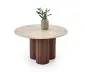 Designerski stolik kawowy DOROTEA 80x80 trawertyn/orzechowy I sklep meblowy MIRAT.