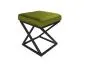 Pufa ZAZU 2 BL VELVET oliwkowa na designerskiej podstawie | MIRAT. styl LOFT