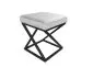 Pufa ZAZU 2 MG VELVET jasnoszara pikowana na metalowych nogach | MIRAT. styl LOFT
