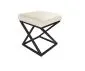 Pufa ZAZU 2 MG VELVET ecru na metalowej podstawie | MIRAT. styl LOFT