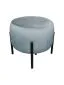 Pufa WILFRED BL VELVET szara na metalowych nogach | MIRAT. styl GLAMOUR, LOFT
