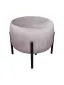 Pufa WILFRED MG VELVET jasnoróżowa okrągła na metalowych nogach | MIRAT. styl GLAMOUR, LOFT