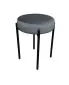Taboret TORIN BL VELVET ciemno szary na metalowych nogach | MIRAT.