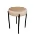 Taboret TORIN MG VELVET beżowy na metalowych nogach | MIRAT.